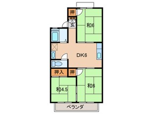 ＫＭハイツＡ棟の物件間取画像